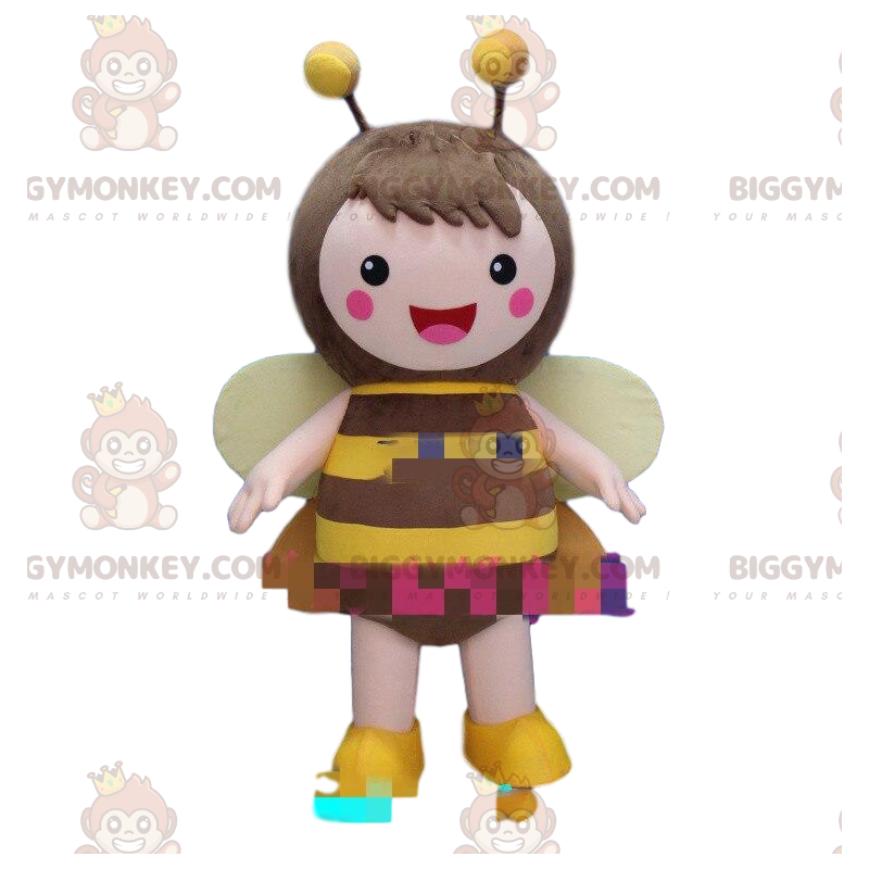 Traje de mascote de abelha fêmea BIGGYMONKEY™, fantasia de