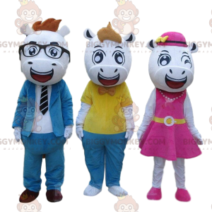 3 mascotte di mucca molto eleganti di BIGGYMONKEY™, 3 costumi