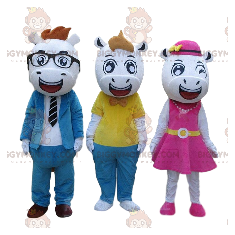3 BIGGYMONKEY's zeer stijlvolle koemascottes, 3 dierenkostuums 3 BIGGYMONKEY's zeer stijlvolle koemascottes, 3 dierenkostuums
