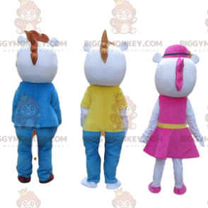 3 mascotes de vaca muito elegantes do BIGGYMONKEY™, 3 fantasias