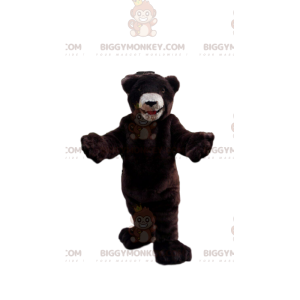BIGGYMONKEY™ βελούδινη στολή μασκότ καφέ αρκούδας, στολή