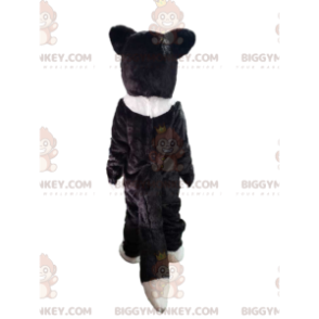 BIGGYMONKEY™ maskot kostume sort og hvid hund, ulv hund kostume