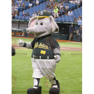 Giant Gray and Pink Elephant BIGGYMONKEY™ Mascot Costume -