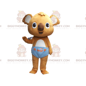 Costume de mascotte BIGGYMONKEY™ de koala marron avec un slip