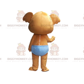 BIGGYMONKEY™ καφέ κοστούμι μασκότ κοάλα με μπλε σλιπ, στολή