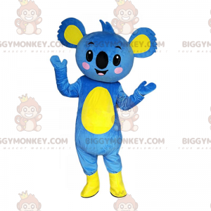 BIGGYMONKEY™ mascot costume blue and yellow koala, giant koala