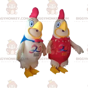 2 Riesenhähne BIGGYMONKEY™s Maskottchen, Farmkostüme -