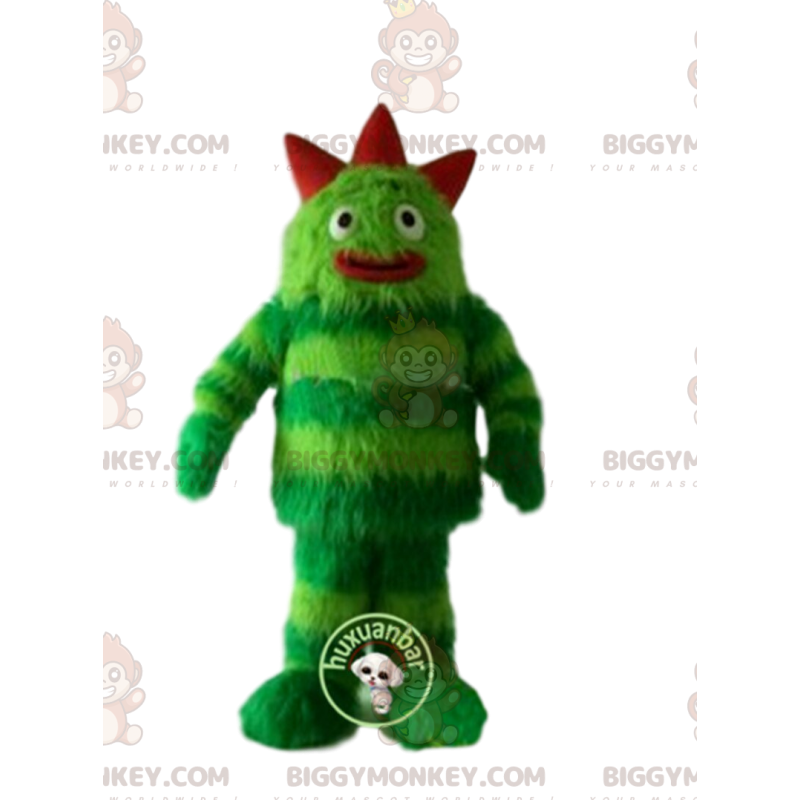 Leuk, harig, groen monster BIGGYMONKEY™ mascottekostuum. groen Leuk, harig, groen monster BIGGYMONKEY™ mascottekostuum. groen