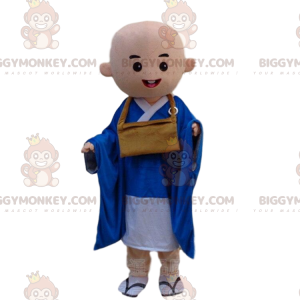 Costume de mascotte BIGGYMONKEY™ de moine bouddhiste chauve