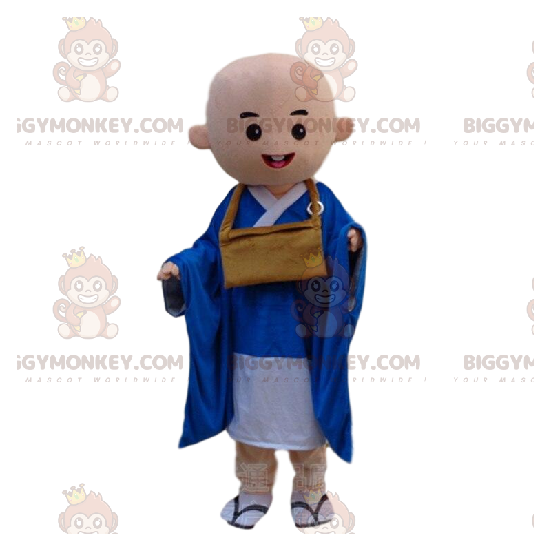 BIGGYMONKEY™ Bald Buddhist Monk Mascot Costume, Buddhism