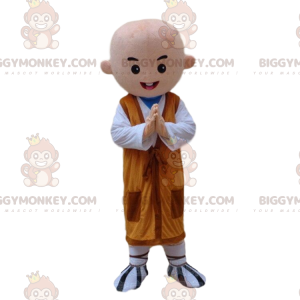 BIGGYMONKEY™ Buddhist Monk Mascot Costume with Orange Tunic -