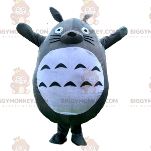 BIGGYMONKEY™ mascottekostuum van Totoro, grijs en wit konijn