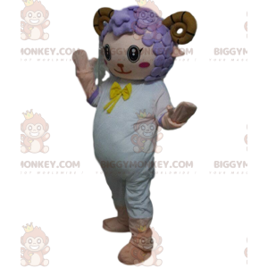 Costume de mascotte BIGGYMONKEY™ de mouton blanc, de bouc avec