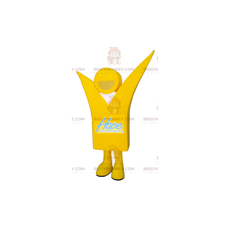 Costume da mascotte uomo giallo sorridente BIGGYMONKEY™ - Costume da mascotte uomo giallo sorridente BIGGYMONKEY™ -