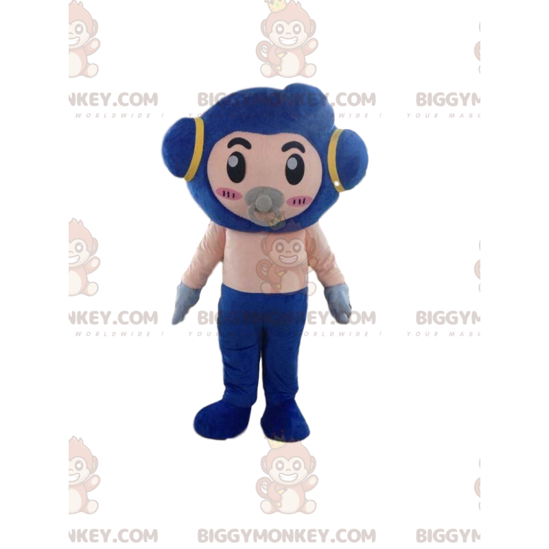 Robot BIGGYMONKEY™ mascot costume with pacifier, futuristic