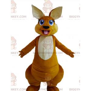 Brown Kangaroo With Cute Blue Eyes BIGGYMONKEY™ Mascot Costume