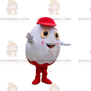 BIGGYMONKEY™ mascottekostuum van Kinder ei, beroemd wit en rood