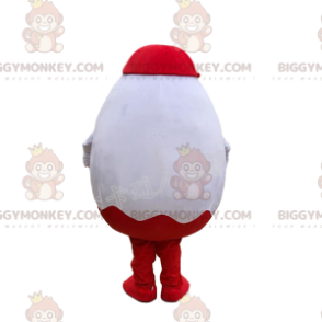 BIGGYMONKEY™ mascot costume of Kinder egg, famous white and red