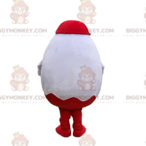 BIGGYMONKEY™ maskotdräkt av Kinderägg, berömt vitt och rött