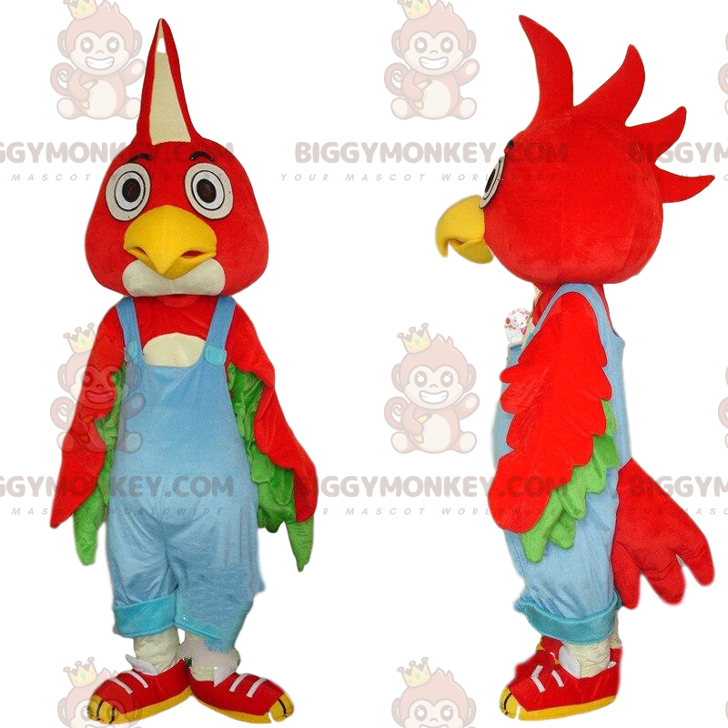 Costume de mascotte BIGGYMONKEY™ d'oiseau rouge avec une
