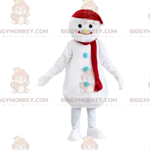 Costume de mascotte BIGGYMONKEY™ de bonhomme de neige blanc