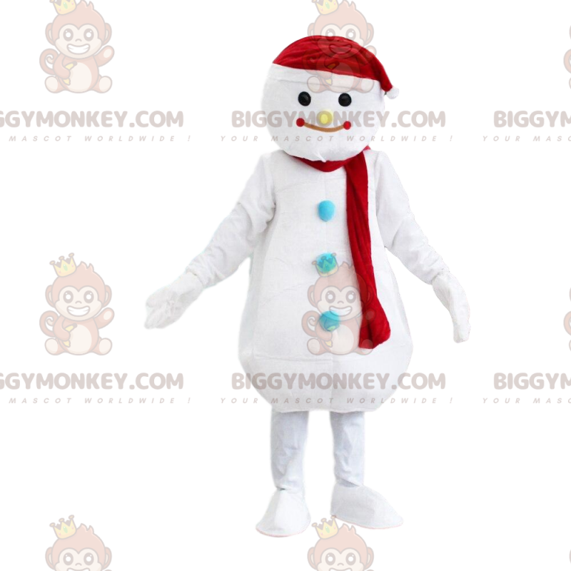 BIGGYMONKEY™ Giant White Snowman Mascot Costume, Winter Costume