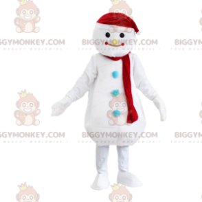 BIGGYMONKEY™ Giant White Snowman Mascot Costume, Winter Costume