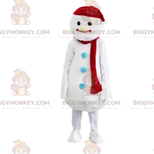 BIGGYMONKEY™ Giant White Snowman Mascot Costume, Winter Costume