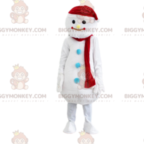 BIGGYMONKEY™ Riesenweißer Schneemann-Maskottchen-Kostüm