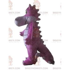 BIGGYMONKEY™ pink drage maskot kostume, kæmpe pink dinosaur