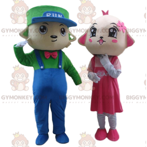 2 kostýmní psí maskoti BIGGYMONKEY™, pár barevných psů –