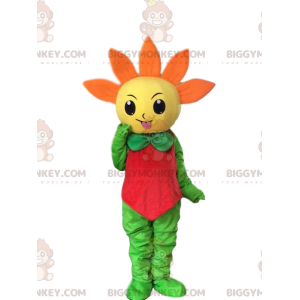 Giant yellow and orange flower BIGGYMONKEY™ mascot costume