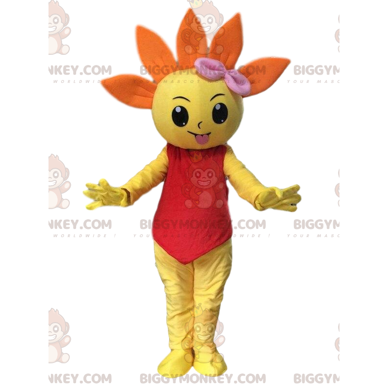 Costume mascotte BIGGYMONKEY™ fiore gigante Formato L (175-180 CM)