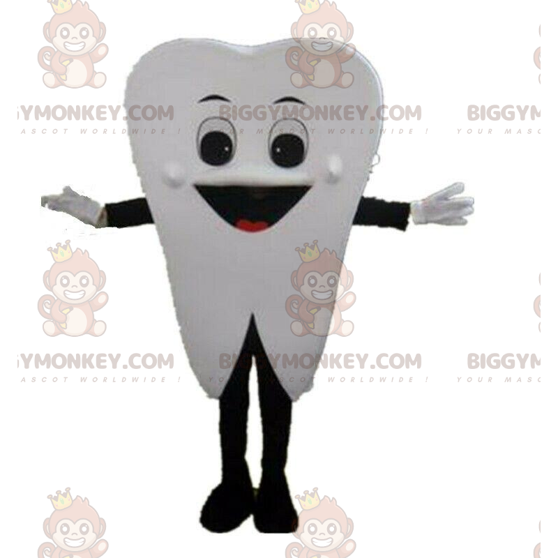 Giant white tooth BIGGYMONKEY™ mascot costume, tooth costume -