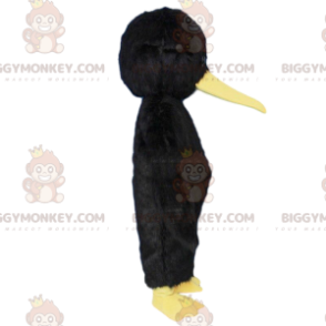BIGGYMONKEY™ mascottekostuum zwarte en gele vogel, kraaikostuum