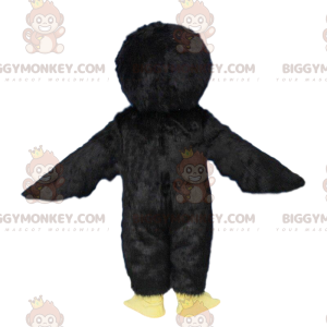 Kostým maskota BIGGYMONKEY™ černý a žlutý pták, kostým vrány –