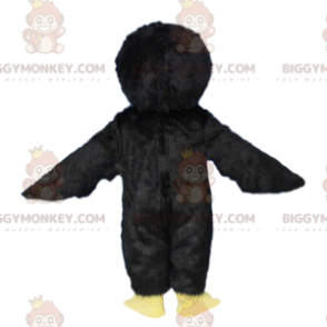 BIGGYMONKEY™ mascottekostuum zwarte en gele vogel, kraaikostuum