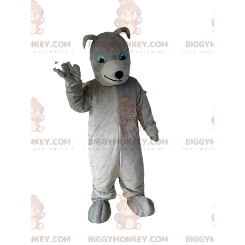 Fully Customizable Gray Dog BIGGYMONKEY™ Mascot Costume, Gray