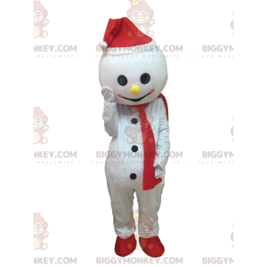 Costume de mascotte BIGGYMONKEY™ de bonhomme de neige blanc