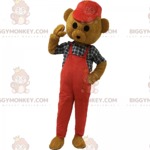 Costume de mascotte BIGGYMONKEY™ de nounours marron habillé en