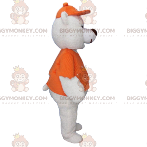 Costume de mascotte BIGGYMONKEY™ de gros ours blanc habillé en
