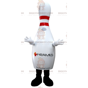 Costume de mascotte BIGGYMONKEY™ de quille blanche et rouge