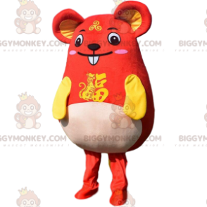 Very fun red and yellow mouse BIGGYMONKEY™ mascot costume.