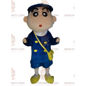 Postman BIGGYMONKEY™ mascot costume, uniformed delivery man