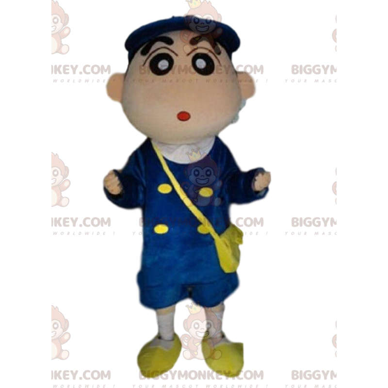 Postman BIGGYMONKEY™ mascot costume, uniformed delivery man