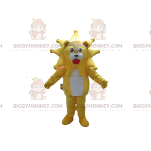 Traje de mascote BIGGYMONKEY™ de leão com sua juba em forma de