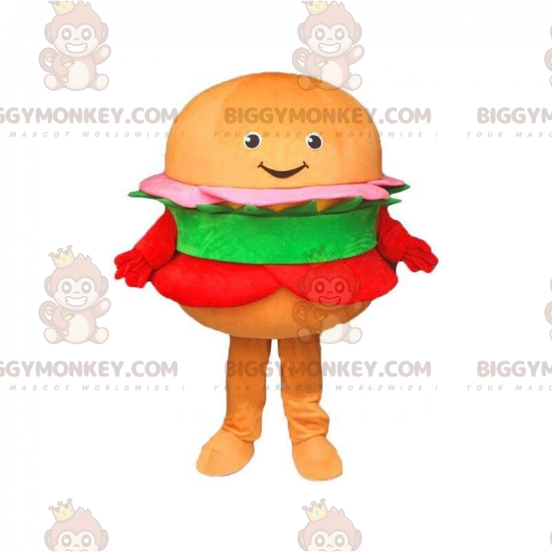 Costume de mascotte BIGGYMONKEY™ de hamburger orange, costume Costume de mascotte BIGGYMONKEY™ de hamburger orange, costume