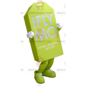 Traje de mascote BIGGYMONKEY™ Tag Gigante Verde Neon –