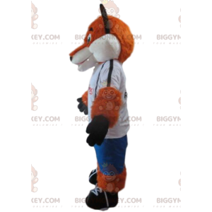 Orange og hvid ræv BIGGYMONKEY™ maskotkostume i sportstøj -