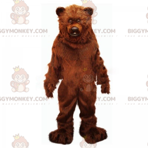 BIGGYMONKEY™ Traje de mascote de urso grande e peludo marrom